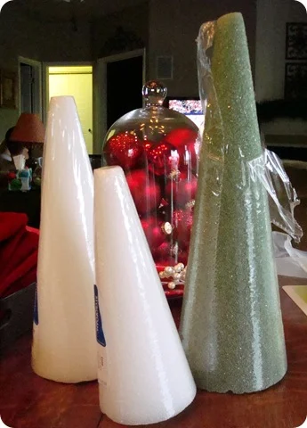foam cones for Santa hat decor
